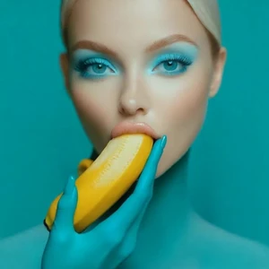 Turquoise Glove Banana Bite