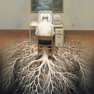 Rooted Office Worker Scene