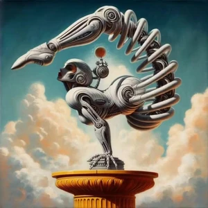 Robotic Figure on Pedestal