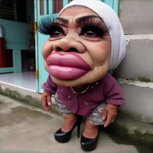 Exaggerated Elderly Lady