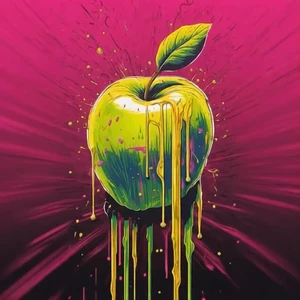 Neon Dripping Apple Video